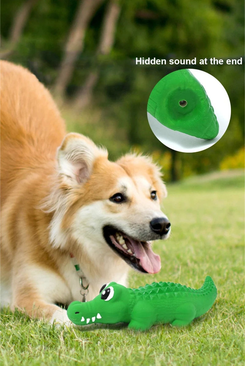 Dog Chew Toy Latex Crocodile Pet Squeaky Toys For Small Medium Dogs Interactive Teeth Cleaning Dog Sounding Toy Pet Supplies