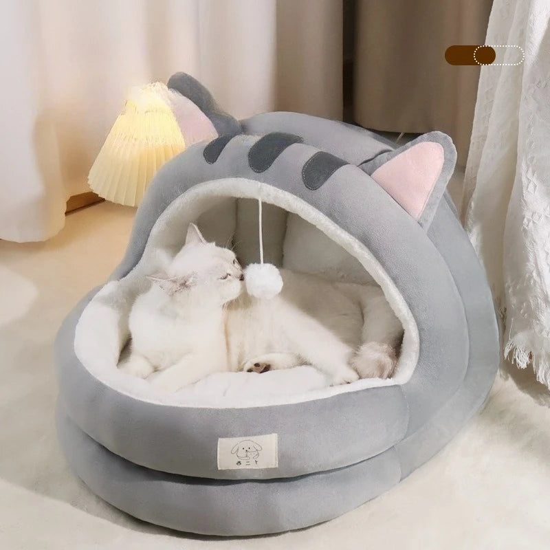 New Cute Mongolian Yurt Pet Nest Home Pet Supplies Semi Closed Panda Nest Fun Cat Playful Autumn and Winter Warm Dog Nest