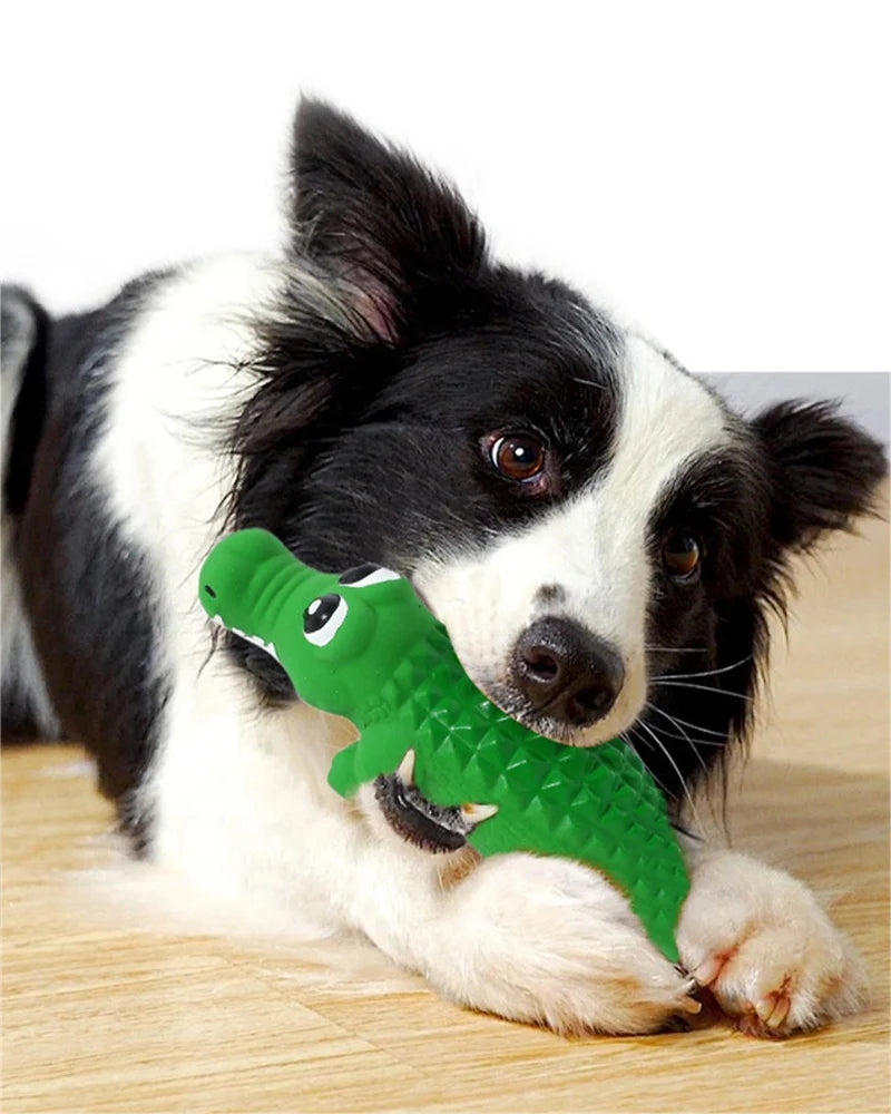 Dog Chew Toy Latex Crocodile Pet Squeaky Toys For Small Medium Dogs Interactive Teeth Cleaning Dog Sounding Toy Pet Supplies