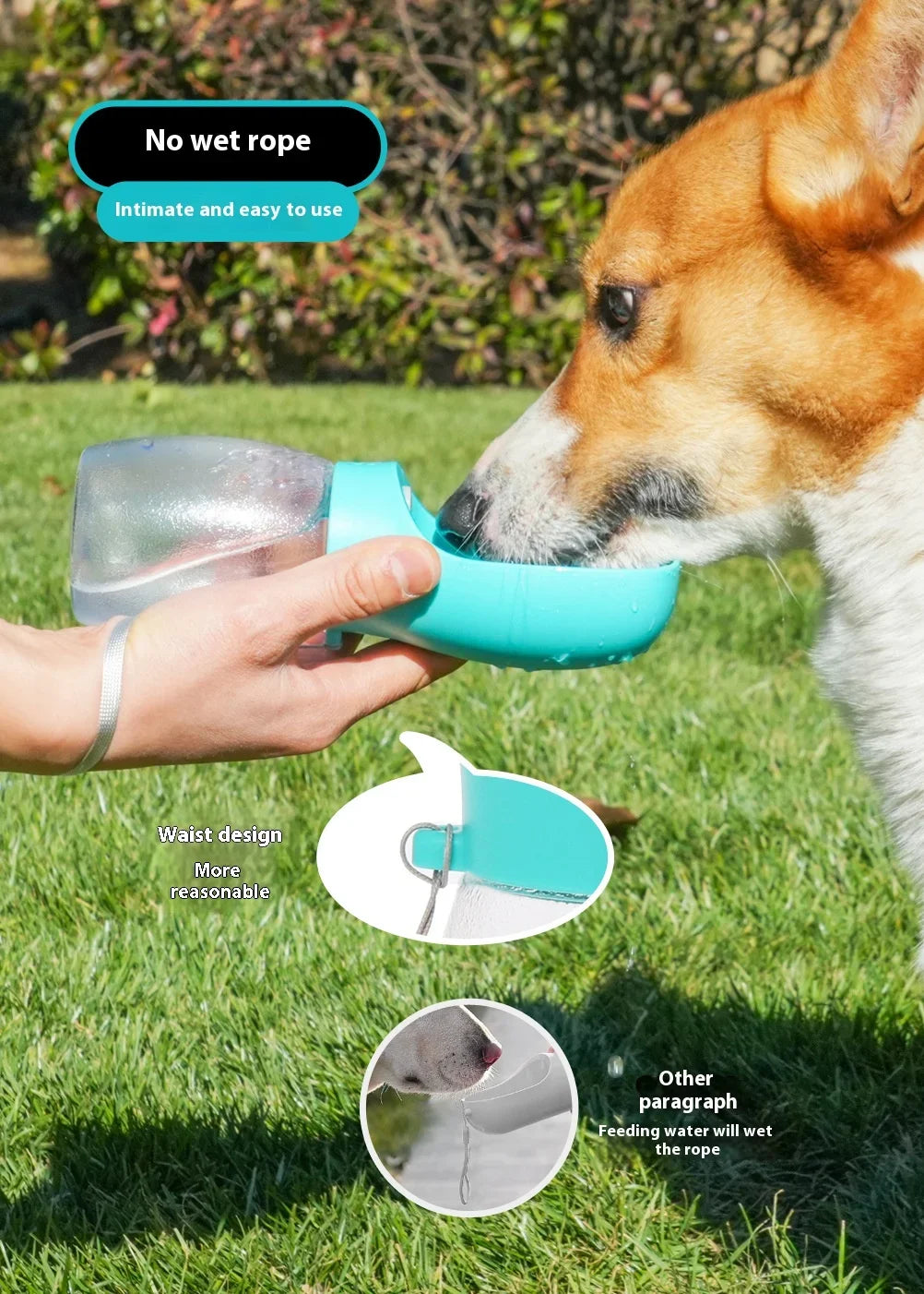 Portable Dog Cat Water Bottle Outdoor Leak Proof Travel Water Dispenser Lightweight Pets Drinking Supply for Hiking Walking