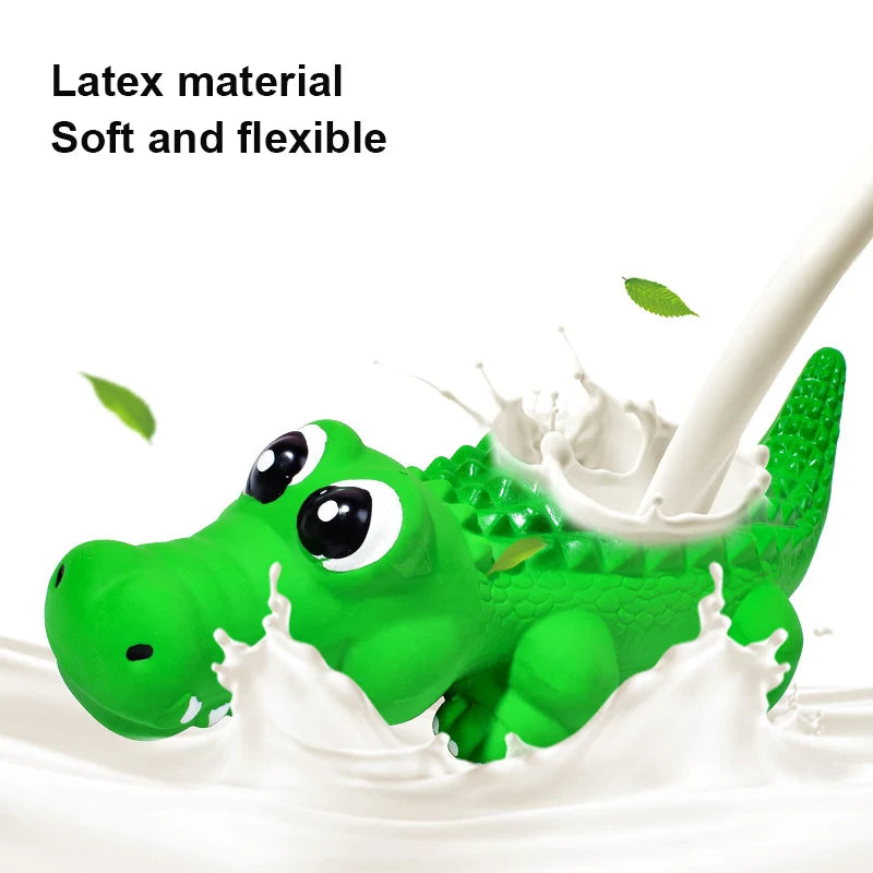 Dog Chew Toy Latex Crocodile Pet Squeaky Toys For Small Medium Dogs Interactive Teeth Cleaning Dog Sounding Toy Pet Supplies