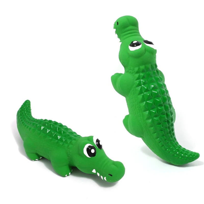 Dog Chew Toy Latex Crocodile Pet Squeaky Toys For Small Medium Dogs Interactive Teeth Cleaning Dog Sounding Toy Pet Supplies