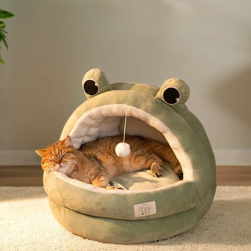 New Cute Mongolian Yurt Pet Nest Home Pet Supplies Semi Closed Panda Nest Fun Cat Playful Autumn and Winter Warm Dog Nest