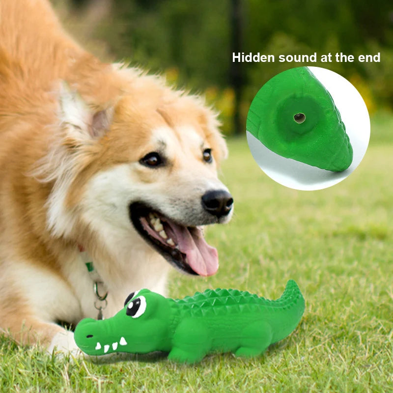 Dog Chew Toy Latex Crocodile Pet Squeaky Toys For Small Medium Dogs Interactive Teeth Cleaning Dog Sounding Toy Pet Supplies