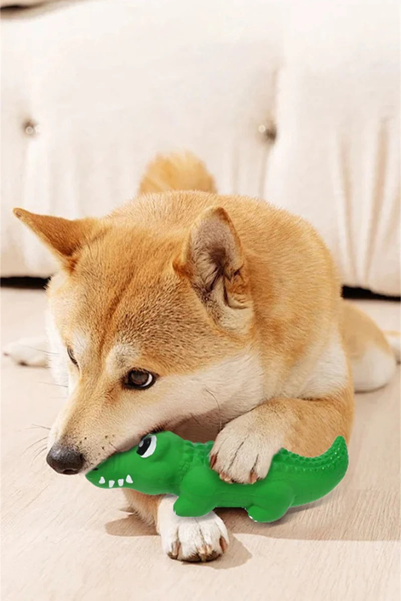 Dog Chew Toy Latex Crocodile Pet Squeaky Toys For Small Medium Dogs Interactive Teeth Cleaning Dog Sounding Toy Pet Supplies